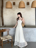 2025 Embroidered Sling Dress Pure Lusty Femininity Fashion Waist Thin Chic Long Skirt Tide