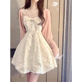 Gentle Wind White Pearl Hanging Dress French Niche Sweet Temperament First Love Fairy Princess Dress