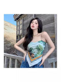 Suspension Vest Women Inside And Outside Wearing Summer Retro Back Ins Hot Girl Bean Turban Tset