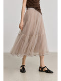 2026 Spring And Summer New Women's Irregular Folding Loose Leisure Light Fluffy Cake Dress Half-Body Dress