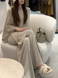 Autumn And Winter Wang Good Version Of The Fall Wool Knitted Lazy Pants Show Thin Loose Straight Pants Girls Small Trousers