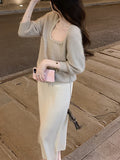 Evergreen Tame / 2Way Open Half Skirt High Waist Thin Half Skirt Soft Knitted Skirt
