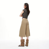26 Years Of Summer Solid Color Hanging Feeling Loose Casual Seven-Point Trousers Women's Broad Legs Summer Thin Broad-Legged Trousers