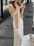 Warm Soft Fragrant Jade_ Fascinating Lace Bows Slanted Holiday Bosom Skirt / Floral Dress Dress Women's Summer