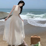 2025 Chic And Stunning Sleeveless Neck Dress Summer New Gentle Temperament To Show Lanky Skirt