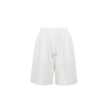 2 Color Retro Loose Broad Leg Pants Tight Waist Drawstring 100 Straight Five-Point Trousers Summer Casual Pants Woman