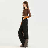 5588 New Elastic High-Waisted Broad-Legged Tug Trousers In Autumn Loose-Fitting Pendant Jeans Woman