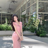 Pure Babes Thin Temperamental Style Packs Long Skirt Summer Waist Repair Holiday Wind Tail Dress