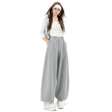 2026 Autumn And Winter New Thick Fashion Free Leisure Sweatpants Women Loose Thin Broad Leg Pants Tide