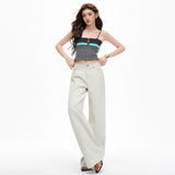 New Bag Cover Effortless Version Of The Old Money Fog Gray Straight Pants Loose Thin Jeans Trousers