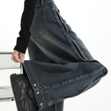| Vintage High-Waisted Broad-Legged Trousers In The Fall Of 2025 New Set Thin Broad-Legged Jeans Woman Yichun