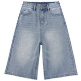 Light Blue High-Rise Clip Pocket Design Jeans Women 2026 Spring And Summer New Loose Casual Seven-Point Pants