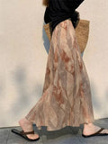 Important Occasions Beautiful Skirts Super Good-Looking Spring Dress High-Waist Temperament Irregularly Cut A-Word Print Half-Dressed Women