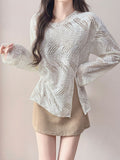 Lazy Wind Loose Outside The Irregular Hollow Hooded Swimsuit Woman's New Body Sling Skirt Four-Piece Set Swimsuit
