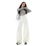 High-Waisted Narrow Version Of Broad-Legged Jeans Women 2026 Autumn And Winter New Design Feel Loose Thin Mop Trousers