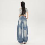 Vintage Sickle Jeans Spring 2025 New High-Waisted Loose Banana Trousers Design Tug Wide Leg Trousers