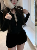 The Dover Minimalist Navy Collar 100 Wool Long-Sleeved Knitted Shirt T-Shirt Half-Dressed
