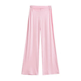 Purely Want Girl V-Shaped Waist-Hanging Feeling Modale Zip Thin Slacks Home Fitness Pants Wide Leg Trousers New