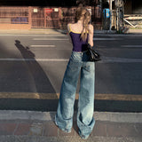 YC& Vintage Low-Rise Loose-Fitting Broad-Legged Trousers Thighs Thighs Thighs Horny Jeans Women's Spring And Summer & Trousers Lengthened