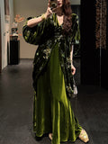New Chinese Style Velvet Velvet Flower Dress Autumn Beautiful Dress