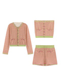 COCO Capsule Fragrant 30 Soft-Gillary Wool Light Spring Stripes Small Aroma Knitted Set