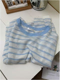 CHAO Class Recommendation!¾Þ Good To Wear White ~ Skin-To-Skin Breathable Linen Striped T-Shirt Women's Sunscreen Shirt