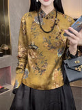2025 Autumn Dress New Chinese Style Improved Cheongsam Collar Collared Buckle Wtg Lady Gas Tang Dress Small Shirt