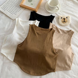 932# Irregular Sling Vest Women 2025 Spring/Summer New Sleeveless Short-Sleeveless Short-Socked T-Shirt T-Shirt Tide