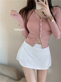 Hottie Pure Sex Slim Long-Sleeved T-Shirt Girl Summer Design Sunscreen Cardigan Thin Short Top