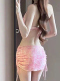 Yan 2026 New Swimsuit Lotus Bikini Three-Piece Holiday Beach Bubble Hot Spring Split Split Swimsuit Woman