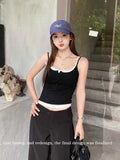 10125# Summer New Pure Desire To Fake Two-Piece Sling Vest Repair Body With Chest Cushions On A Top