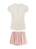 Wool Horse Seaweed Tops Thin Texture Lace Knitting V Girl Lace Knitting V Collar Loose Top