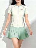 2026 New Swimsuit Female Split Two-Piece Skirt Sports Conservative Thin Swimsuit Female Student