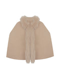 Winter Barse_Little Rich Fox Fur Collar Wool Cloak Sweater