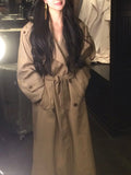 [Korean Drama Female Two Wind] High Sense Big Collar Double Buckle Collar Collar Collar Collar Collar With Long Wind Coat