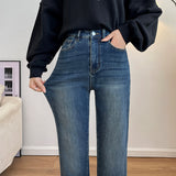 Narrow Version Of Loose Jeans Women 2026 High-Rise New Thin Straight Trousers Casual Broad Leg Pants