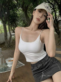 6090# Pure Cotton Sling Vest Women's Clothing With Chest Cushions Slimming Niche Back Hollow Design Back