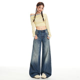 Vintage High-Rise Jeans Wide-Legged Woman's New Thin Loose Babes Straight Trousers Trousers & Long Pattern