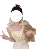 Purely Want Cartoon Print Slings Small Vest Women Summer Sweet Hottie Lace Bow Sexy Inside Cloth Wear