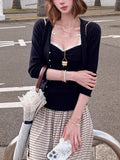 Wool Knitted Series Wool Yarn Bow Thoracic Sling & T-Shirt Tectar
