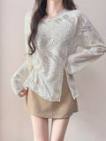 Lazy Wind Loose Outside The Irregular Hollow Hooded Swimsuit Woman's New Body Sling Skirt Four-Piece Set Swimsuit