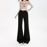 Early Spring Retro Nostalgic Micro-Horn Loose Thin Not Leg Horn Jeans Women's Elastic Slime