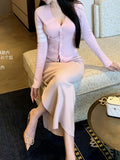 [First Love] High Quality Knitted Cardigan V Collar Gentle Wind Gentle Thin