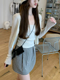 Knitting Series_Imported Yarn Thin Opener / Pure Color Open Shirt Sling With Two Sets Of Fashion Temperament