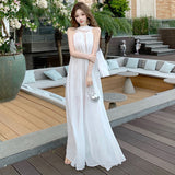 Holiday Style Dress Female High-End Temperament Famous Birthday Banquet Dress Heavy Industry Ribbon Lace Chiffon Dress