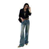 2026 Spring New Products Express Retro Low-Rise Wash Easy Straight Jeans Embroidery Design