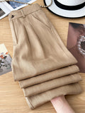 Silk Linen Broad Leg Pants Women Summer Thin 2025 New High-Waisted Cotton Trousers Trousers Straight Trousers