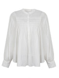 White French Long-Sleeved Shirt Women's Summer Thin Design Sense Court Cotton Lint Sunscreen Top
