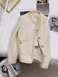 2026 Spring And Autumn New Small Fragrant Coat Female French Name Hair, Single Coat High-End Temperament Coarse Flowers
