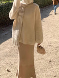 Under Mount Fuji_Self-Stay Multi-Color Temperament Small Fish-Tail Wool Knitted Half-Skirt